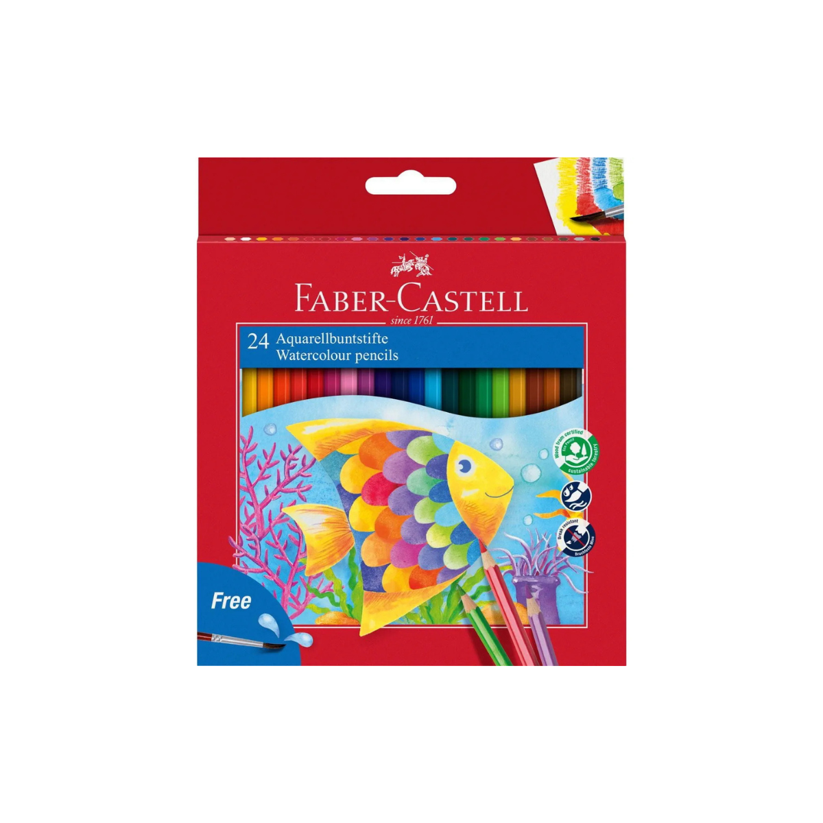 Faber-Castell Σετ 24 Ξυλομπογιές Ακουαρέλας με Πινέλο