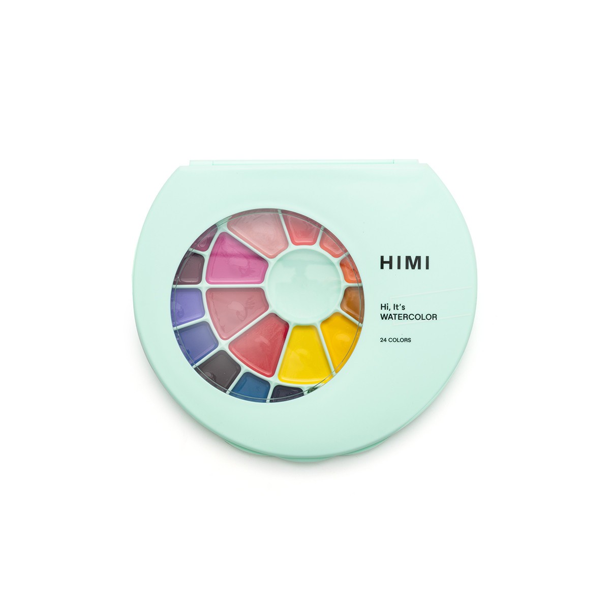 HIMI Σετ 24 Χρωμάτων Semi-Moist Watercolour με Πινέλο - Green Case