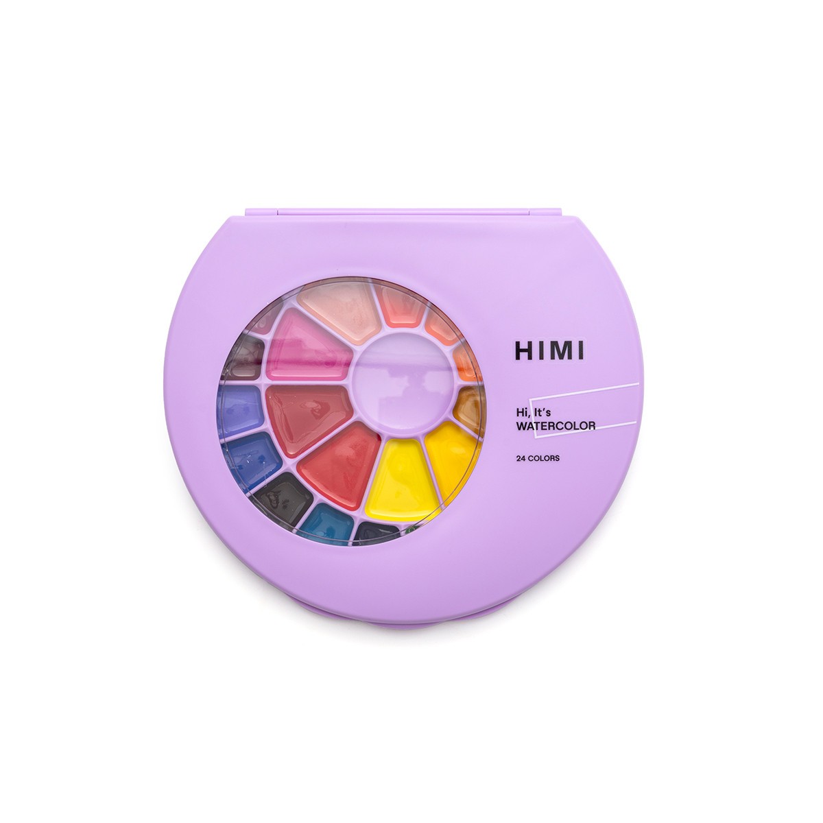HIMI Σετ 24 Χρωμάτων Semi-Moist Watercolour με Πινέλο - Purple Case