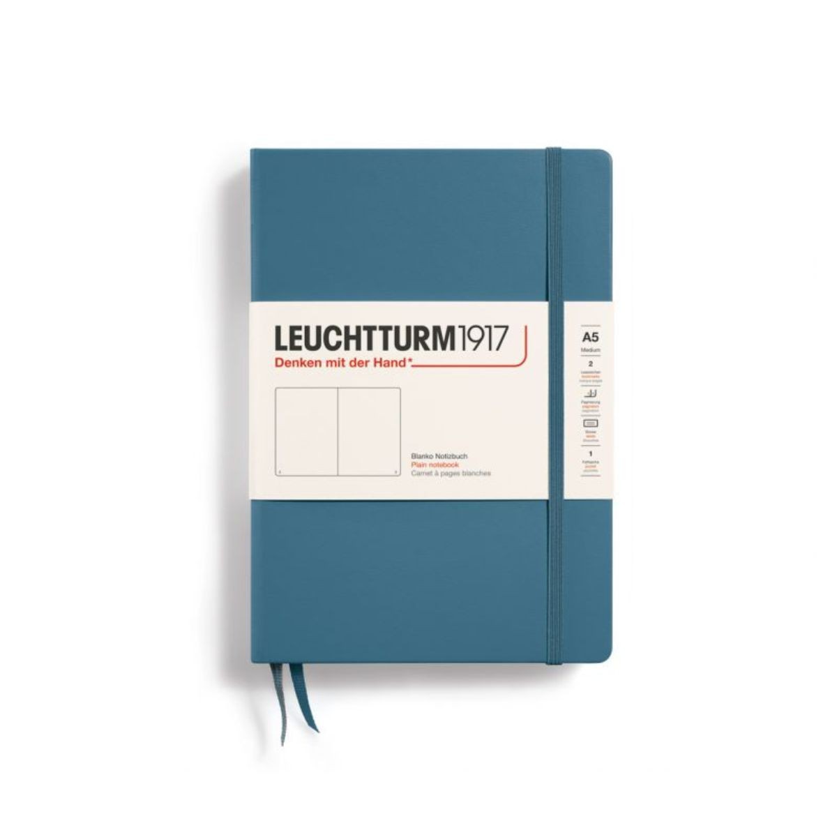 LEUCHTTURM1917 Σημειωματάριο Α5 Σκληρό Εξώφυλλο 251φ. Stone Blue - Λευκές Σελίδες