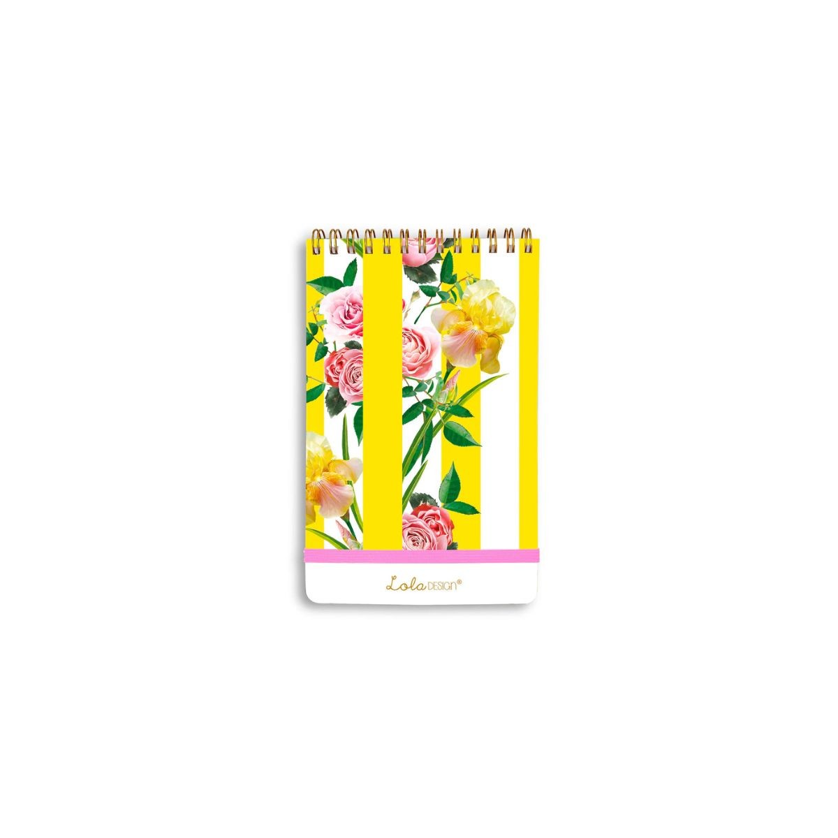 Lola Design Σημειωματάριο Reporter Notepad Floral Yellow Stripe 18.5x12cm