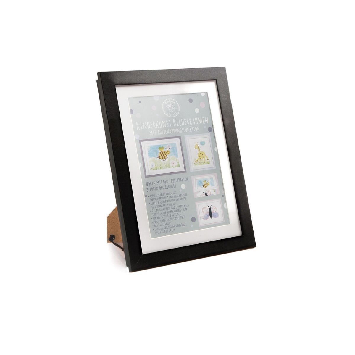 Lulubug Handmade Ξύλινη Κορνίζα με Χώρο Αποθήκευσης Μαύρη