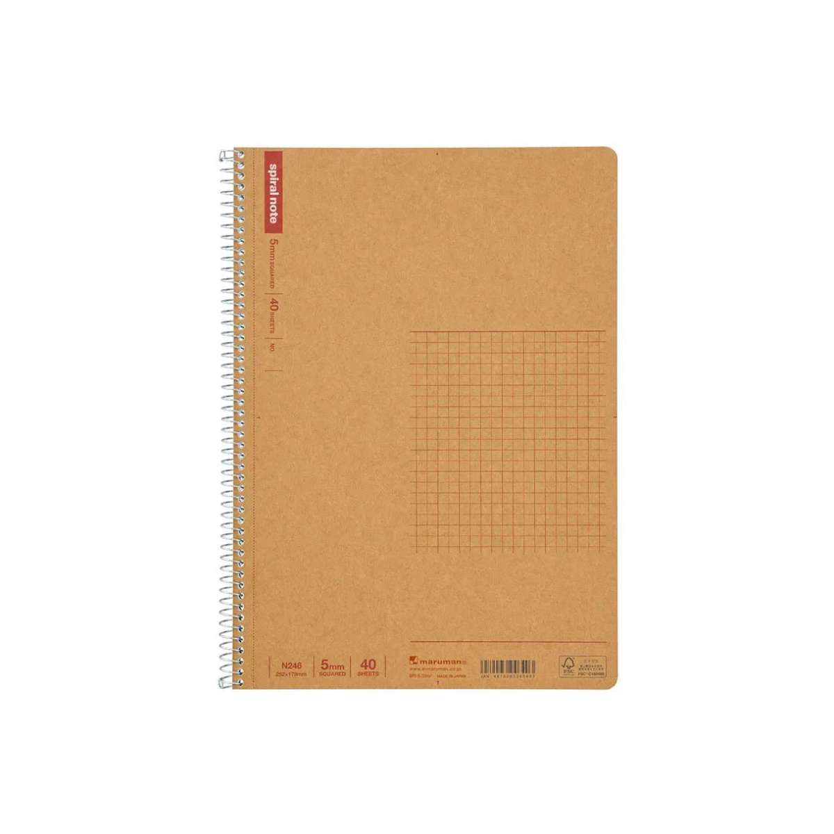 Maruman Σπιράλ Τετράδιο 40 Φύλλων B5 - Καρέ