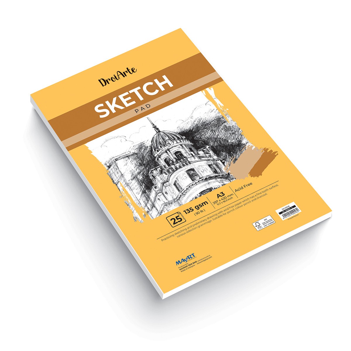 MAYART Creativity - DroiArte Series Sketch Paper Pad A3