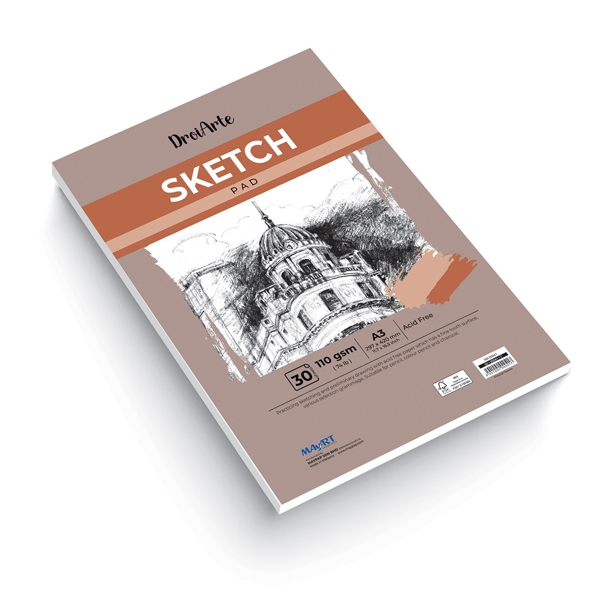 MAYART Creativity - DroiArte Series Sketch Paper Pad A3