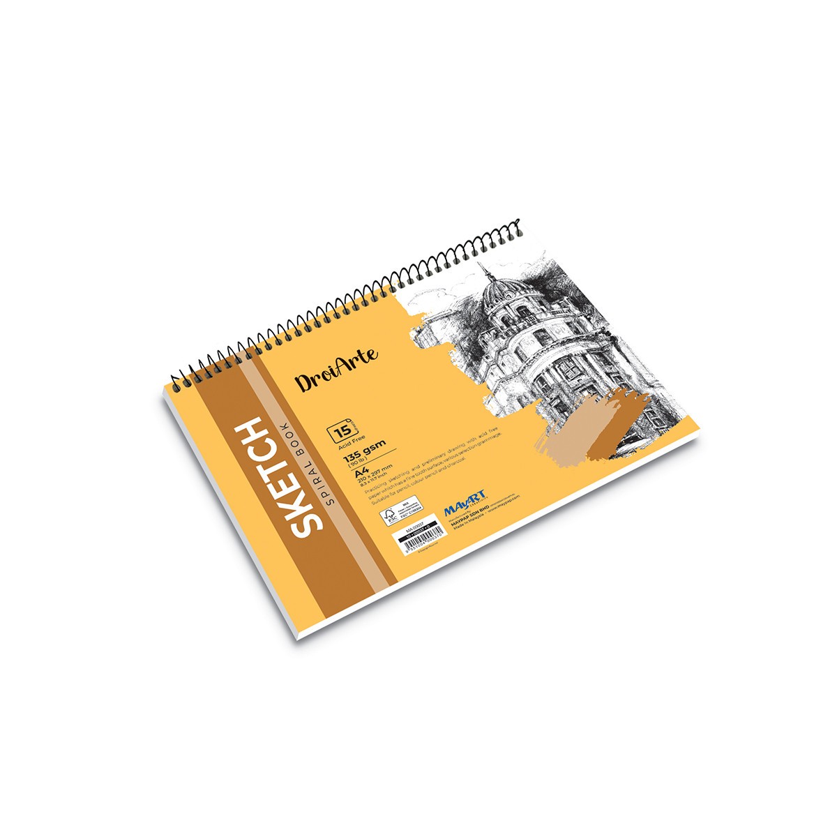 MAYART Creativity - DroiArte Series Spiral Sketch Book A4