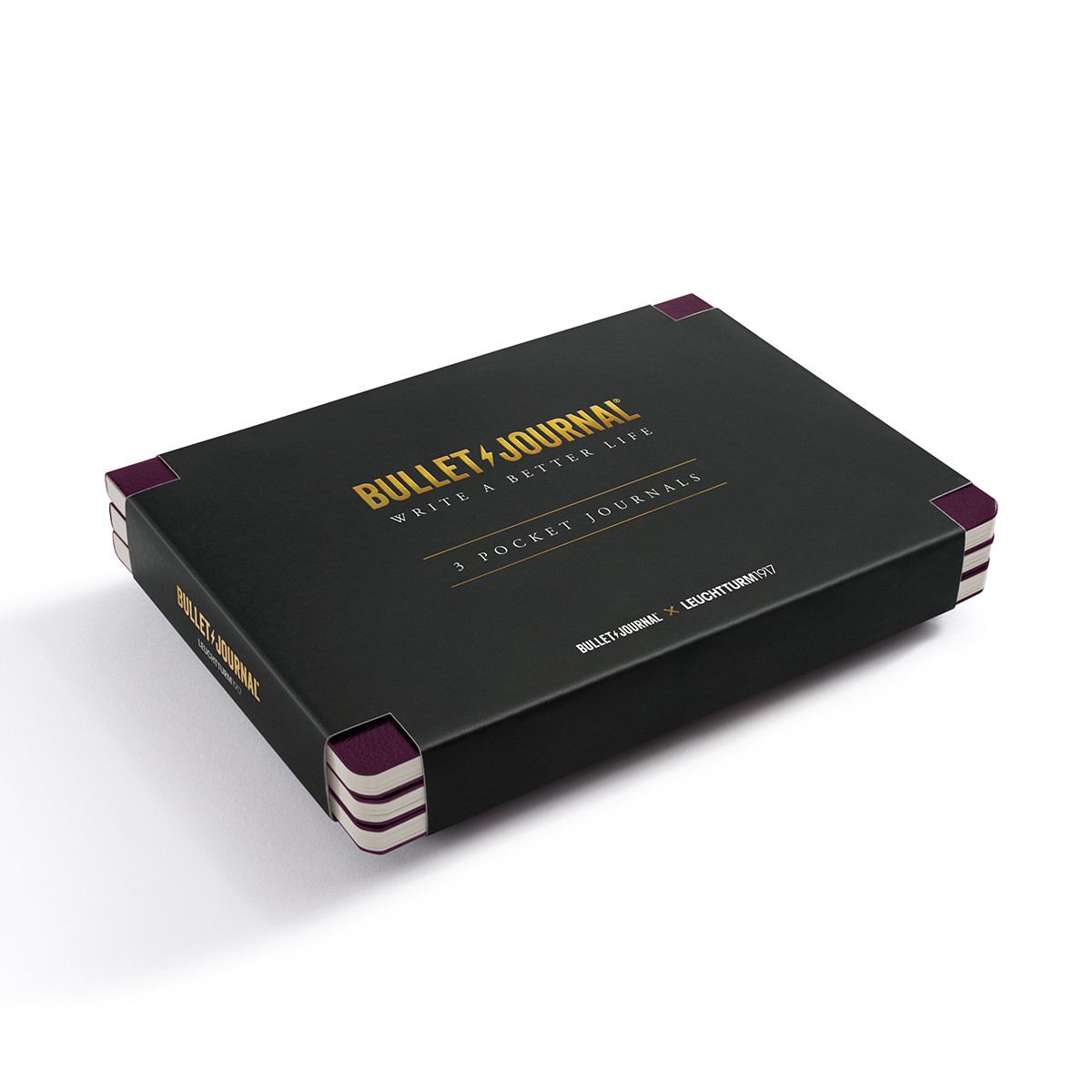 LEUCHTTURM1917 Bullet Journal Pocket Σημειωματάρια Τσέπης Purple26 Pack of 3 - Κουκκίδες