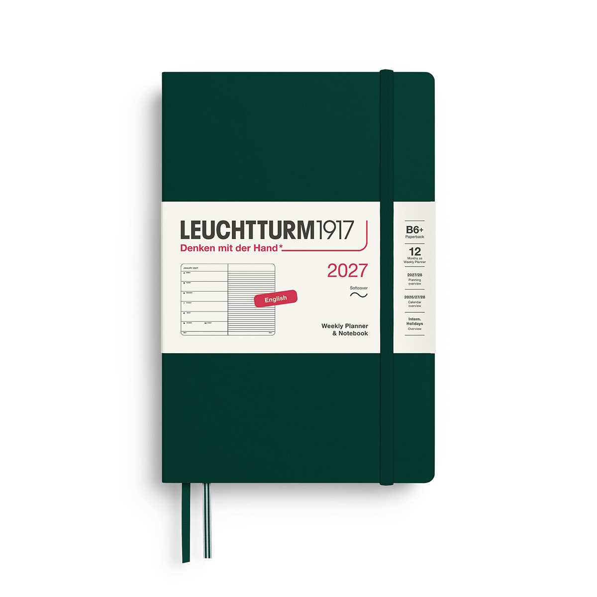 LEUCHTTURM1917 Εβδομαδιαίο Ημερολόγιο & Notebook  2027 - Paperback (B6+) - Forest Green