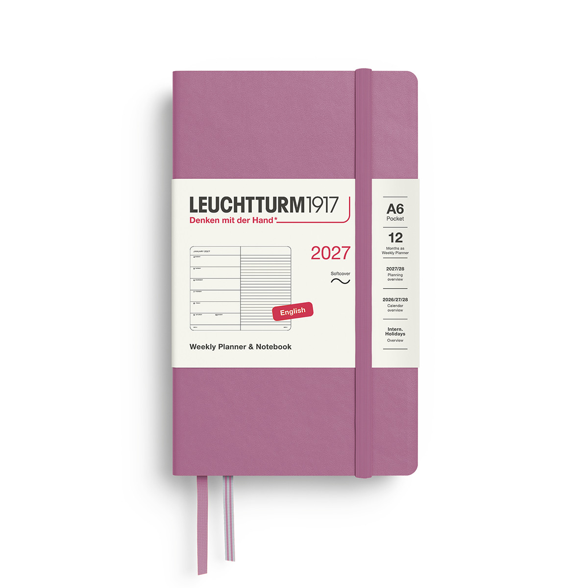 LEUCHTTURM1917 Εβδομαδιαίο Ημερολόγιο & Notebook  2027 - Pocket A6 - Dusty Rose