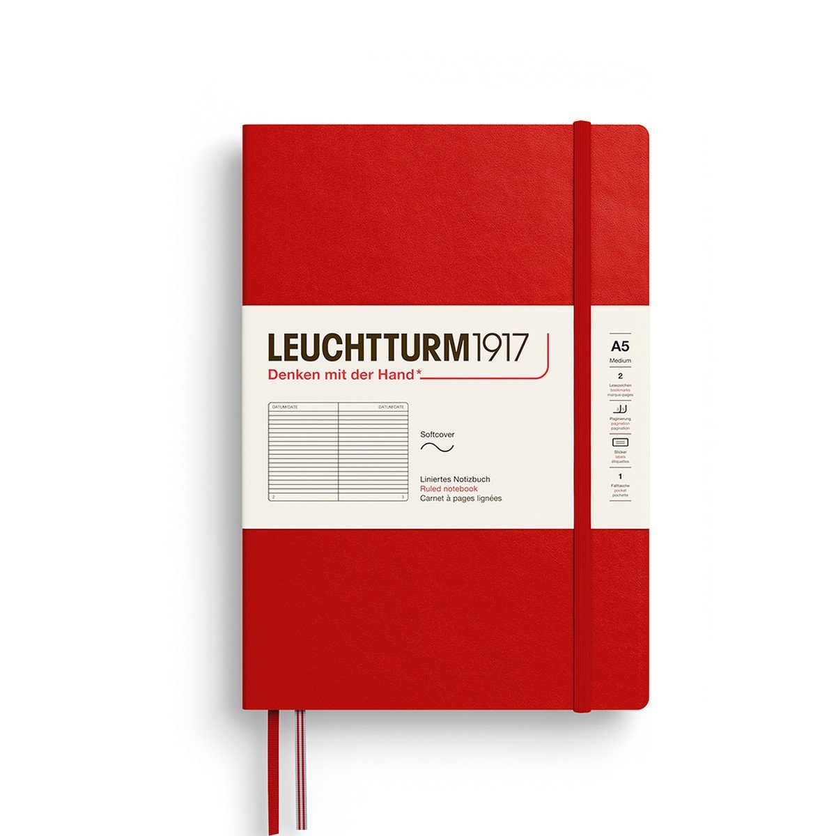 Leuchtturm1917 Σημειωματάριο Medium A5 Ριγέ - Cherry
