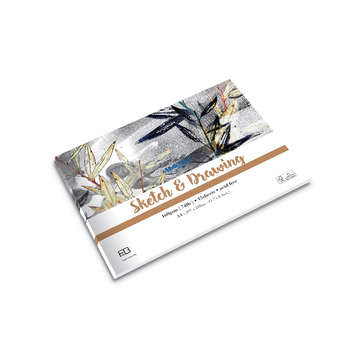 MAYART Creativity - 100% Cellulose FB Series - Sketch & Drawing Paper Pad A4