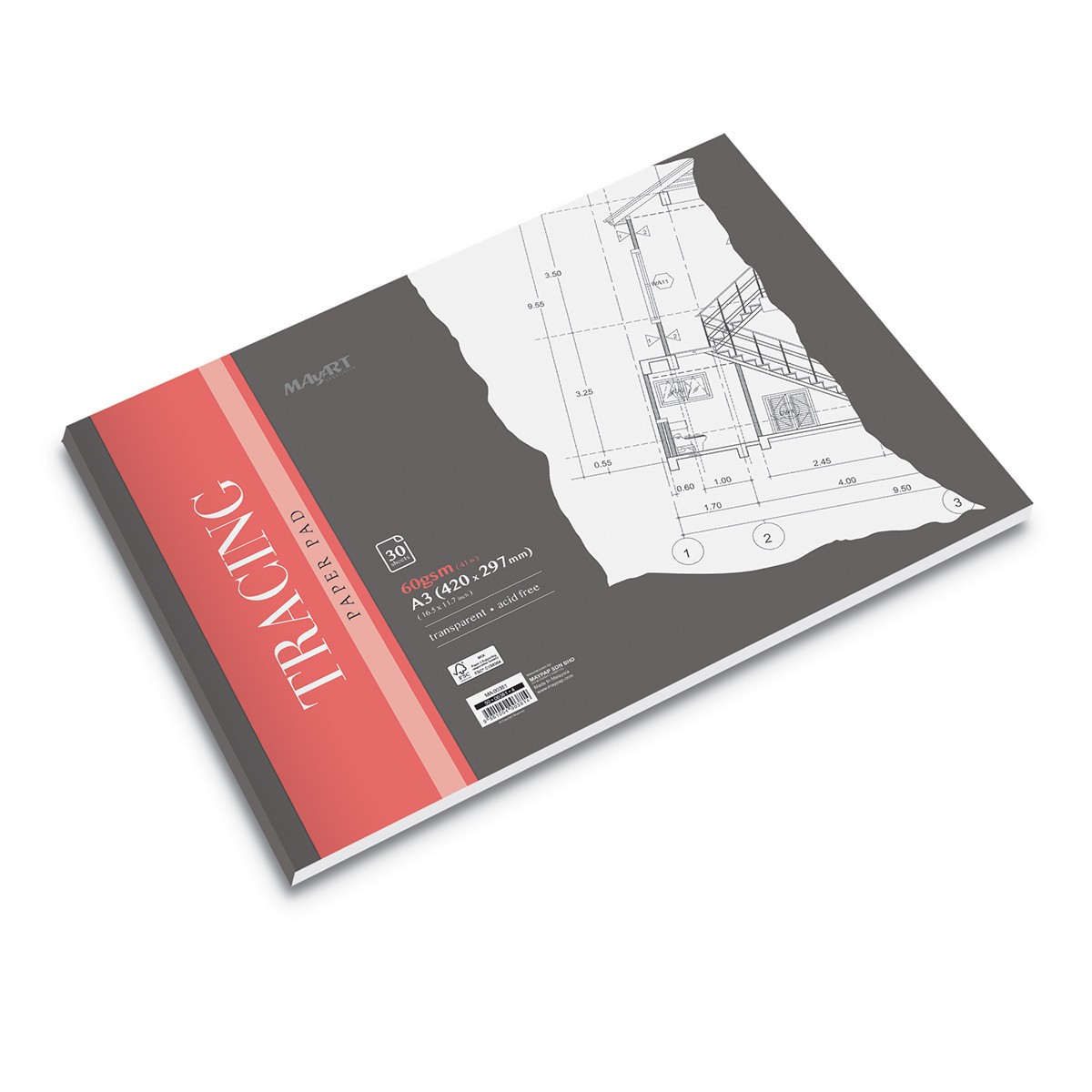 MAYART Creativity - Tracing series - Tracing Paper Pad A3 (Ριζόχαρτο)