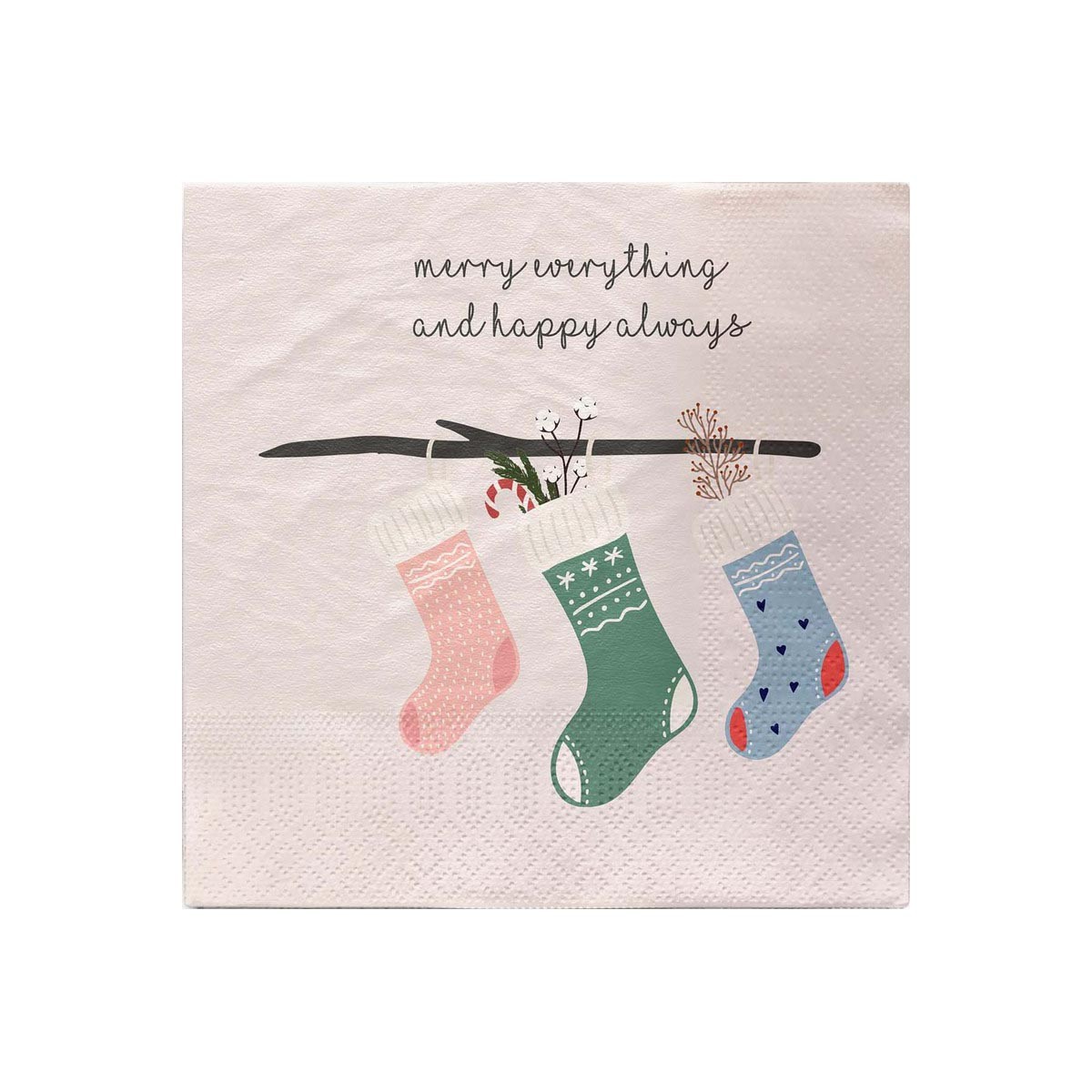 CHICMIC Bamboo Napkins Χριστουγεννιάτικες Χαρτοπετσέτες Happy Always